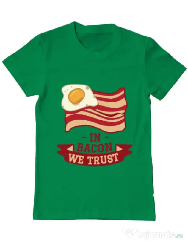 Tricou ADLER barbat In bacon we trust Verde mediu
