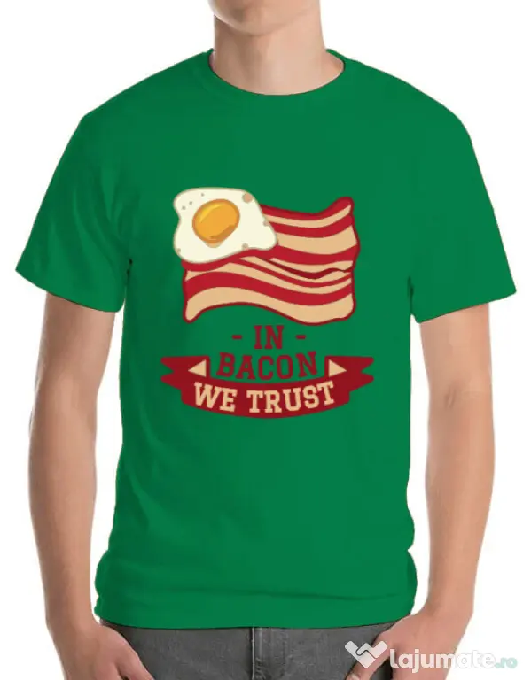Tricou ADLER barbat In bacon we trust Verde mediu