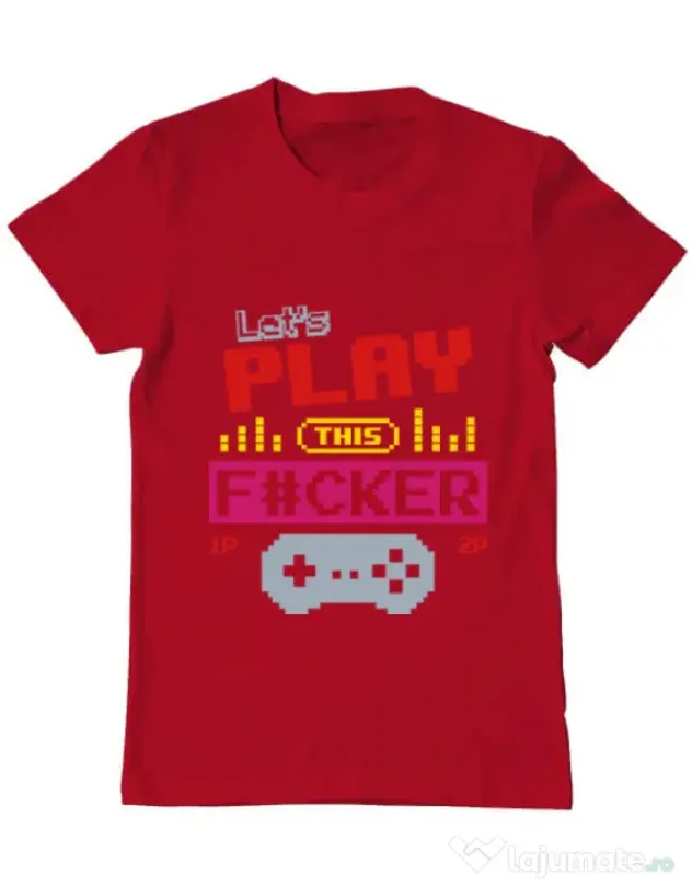 Tricou ADLER barbat Lets play this Rosu