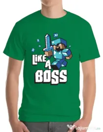 Tricou ADLER barbat Like a boss Verde mediu
