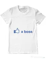 Tricou ADLER barbat Like a boss Facebook Alb
