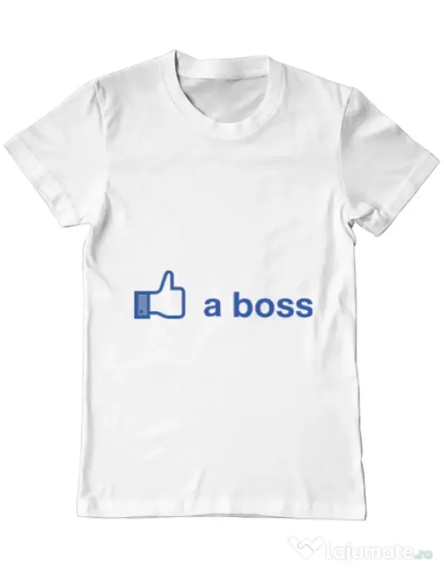 Tricou ADLER barbat Like a boss Facebook Alb