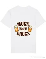 Tricou STANLEY STELLA barbat Mugs not drugs Alb