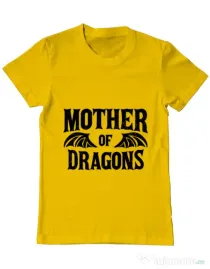 Tricou ADLER barbat Mother of dragons 2 Galben