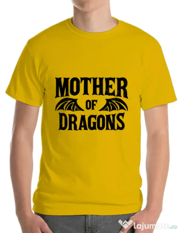 Tricou ADLER barbat Mother of dragons 2 Galben