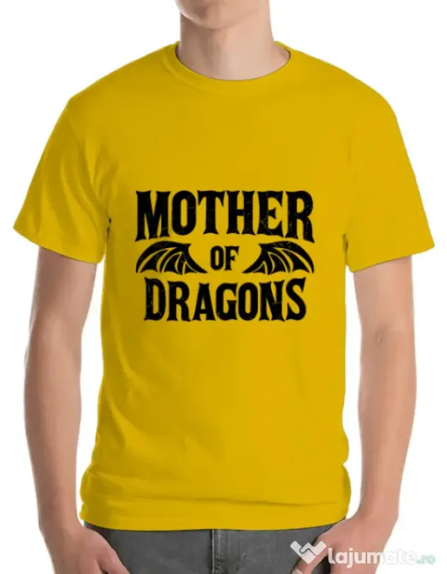 Tricou ADLER barbat Mother of dragons 2 Galben