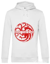 Hoodie barbat cu gluga Bend the knee Alb