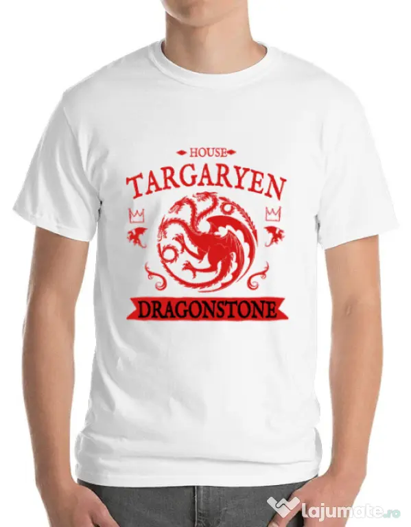 Tricou ADLER barbat House Targaryen Alb