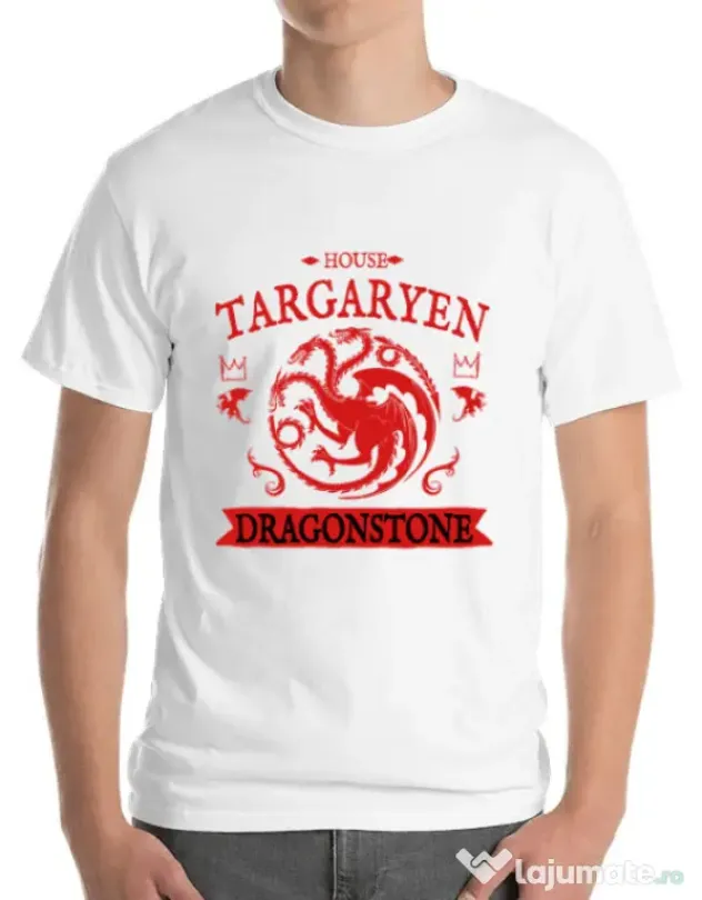 Tricou ADLER barbat House Targaryen Alb