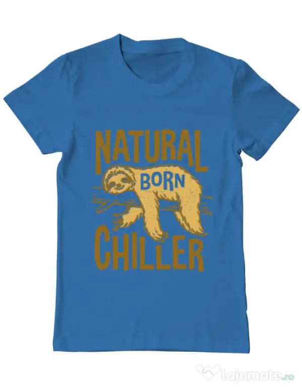 Tricou ADLER barbat Natural born chiller Albastru azuriu
