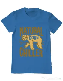 Tricou ADLER barbat Natural born chiller Albastru azuriu