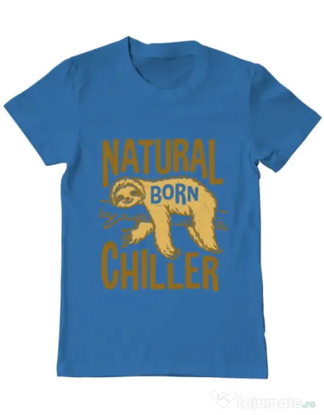 Tricou ADLER barbat Natural born chiller Albastru azuriu