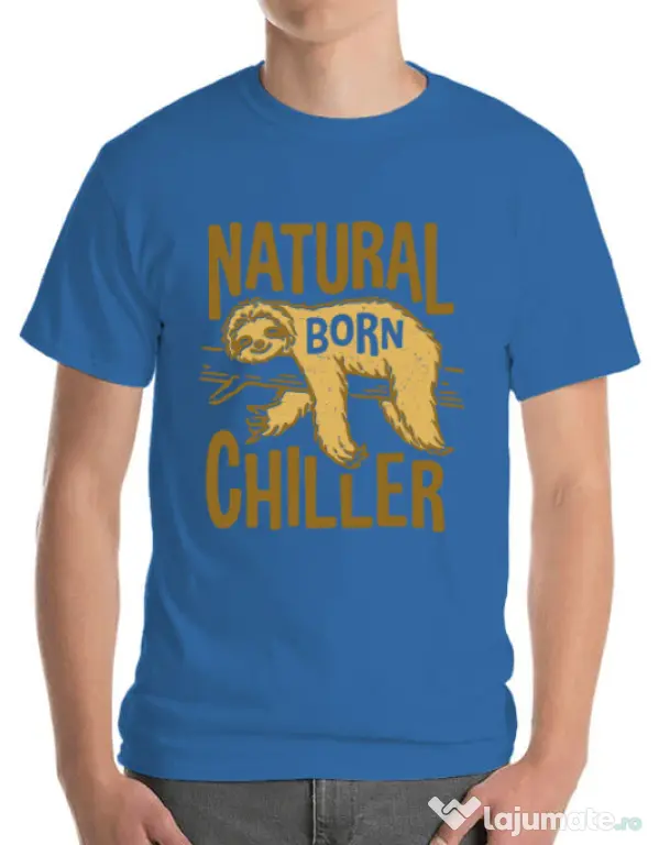 Tricou ADLER barbat Natural born chiller Albastru azuriu
