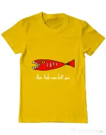 Tricou ADLER barbat This fish can kill you Galben