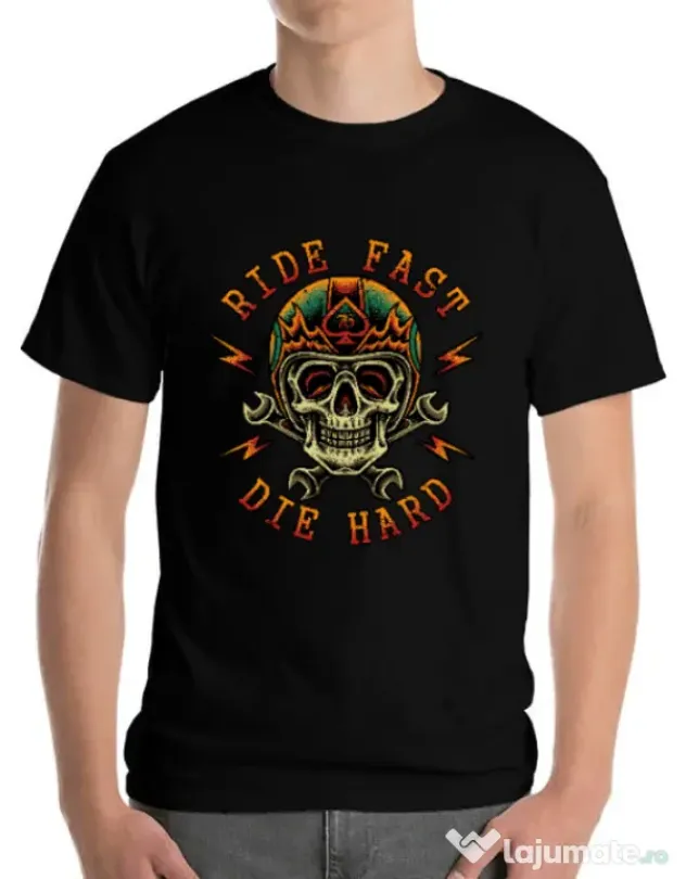Tricou ADLER barbat Bad rider Negru