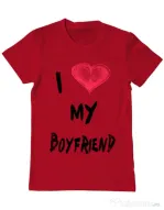 Tricou ADLER barbat I love my boyfriend Rosu