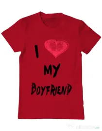 Tricou ADLER barbat I love my boyfriend Rosu