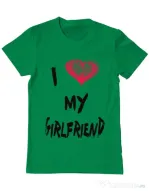 Tricou ADLER barbat I love my girlfriend Verde mediu
