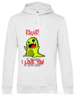 Hoodie barbat cu gluga Rawr Alb