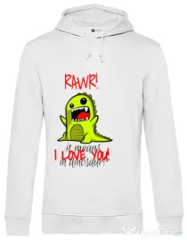 Hoodie barbat cu gluga Rawr Alb