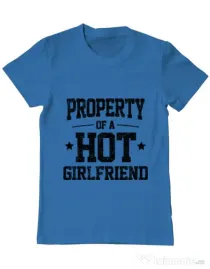 Tricou ADLER barbat Property of a hot girlfriend Albastru azuriu