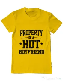 Tricou ADLER barbat Property of a hot boyfriend Galben