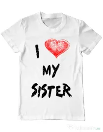 Tricou ADLER barbat I love my sister Alb