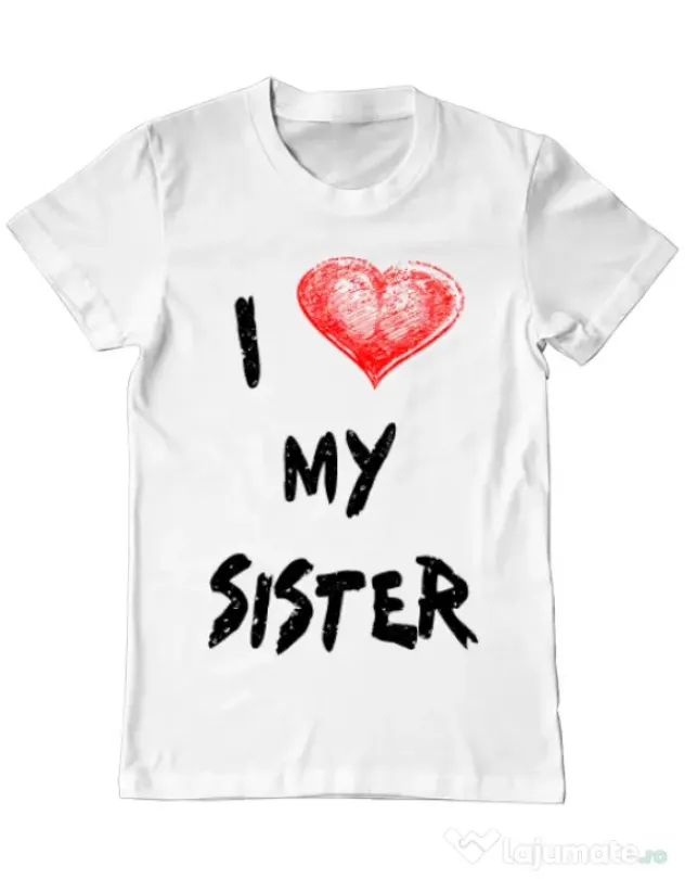 Tricou ADLER barbat I love my sister Alb