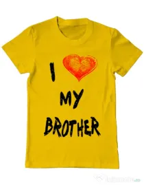 Tricou ADLER barbat I love my brother Galben