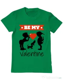 Tricou ADLER barbat Be my valentine Verde mediu