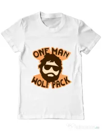 Tricou ADLER barbat One man wolf pack Alb
