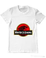 Tricou ADLER barbat Jurassic winter Alb