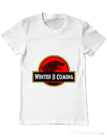 Tricou ADLER barbat Jurassic winter Alb