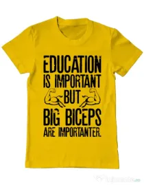 Tricou ADLER barbat Big biceps Galben