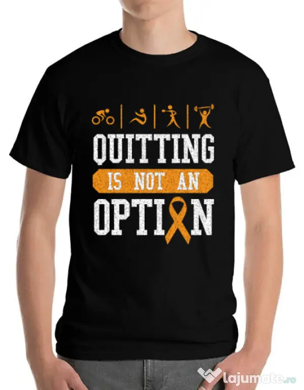Tricou ADLER barbat Quitting is not an option Negru