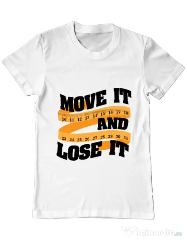 Tricou ADLER barbat Move it and lose it Alb