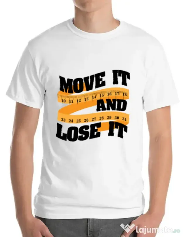 Tricou ADLER barbat Move it and lose it Alb