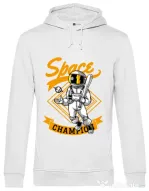 Hoodie barbat cu gluga Space champion Alb