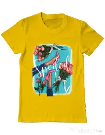 Tricou ADLER barbat High Heels and roses Galben
