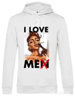 Hoodie barbat cu gluga Black tears Alb