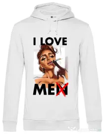 Hoodie barbat cu gluga Black tears Alb