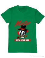 Tricou ADLER barbat Mr. steal your girl Verde mediu