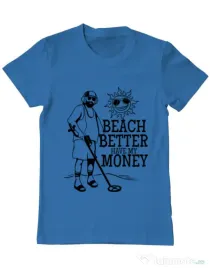 Tricou ADLER barbat Beach better have my money Albastru azuriu