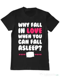 Tricou ADLER barbat Why fall in love Negru