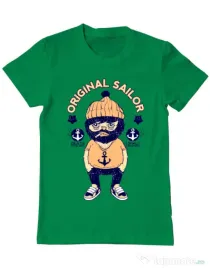 Tricou ADLER barbat Original sailor Verde mediu