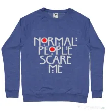 Bluza ADLER barbat Normal people scare me Albastru melanj