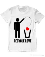 Tricou ADLER barbat Recycle love Alb