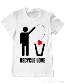 Tricou ADLER barbat Recycle love Alb