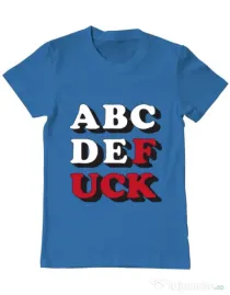 Tricou ADLER barbat The alphabet Albastru azuriu