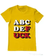 Tricou ADLER barbat The alphabet Galben